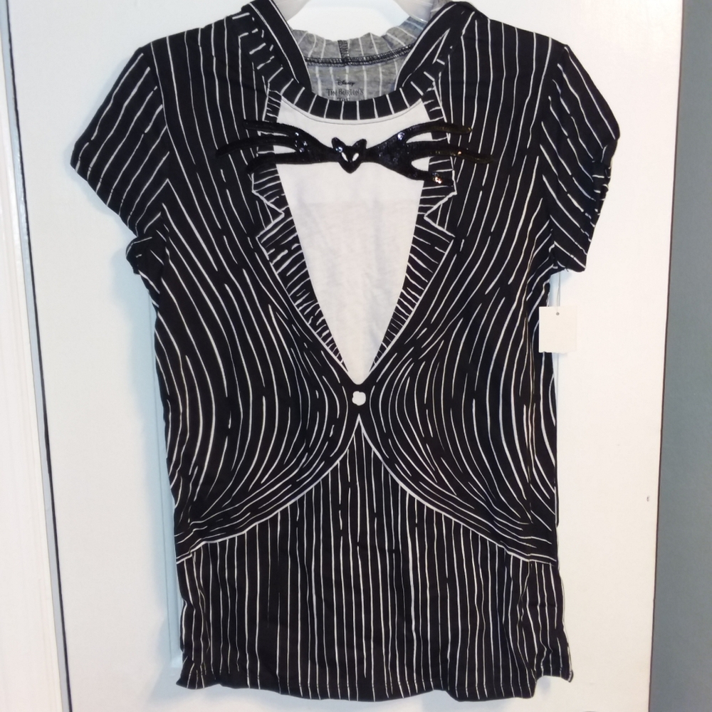 Disney Nightmare Before Christmas Jack Skellington Women's Hoodie T-shirt sz3-5